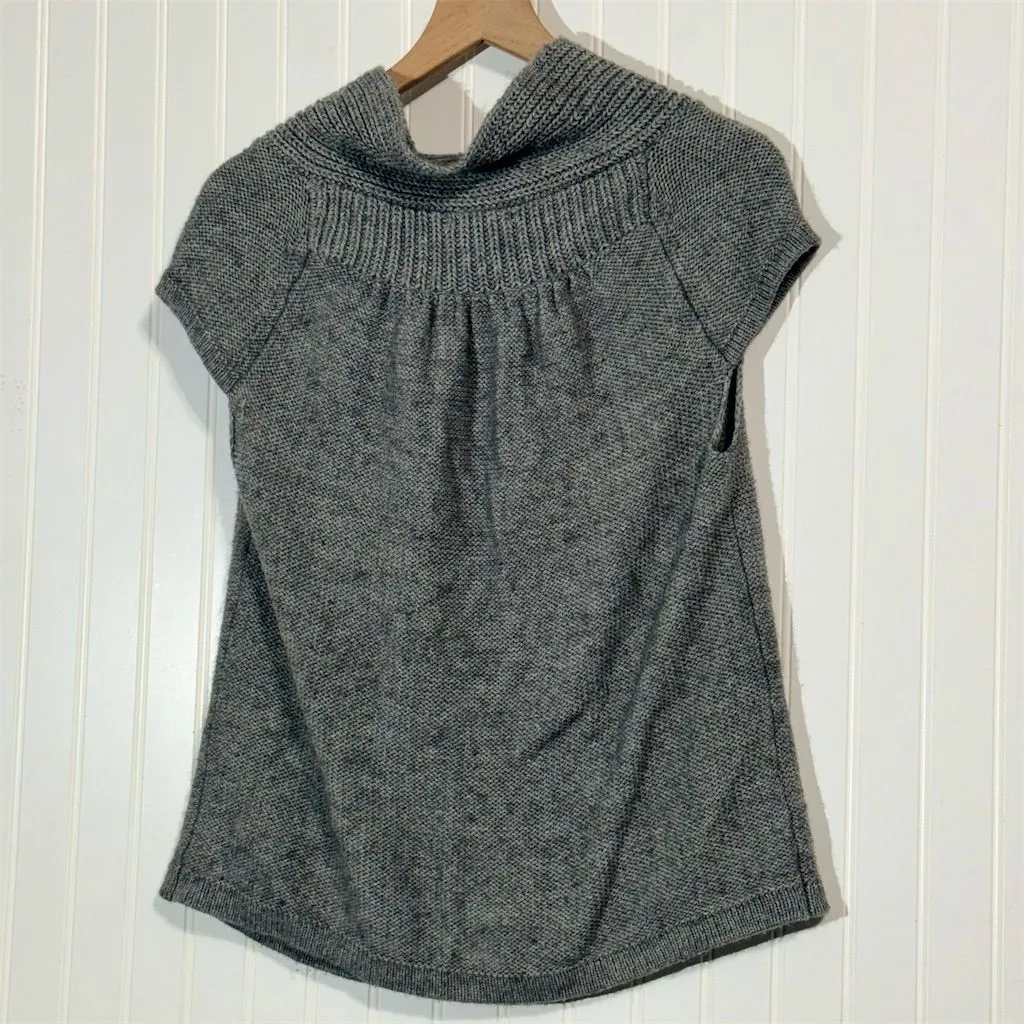 BCBG Max Azria Wool Blend Cardigan Sweater Jacket Gray L Shawl Collar Pockets - Image 3