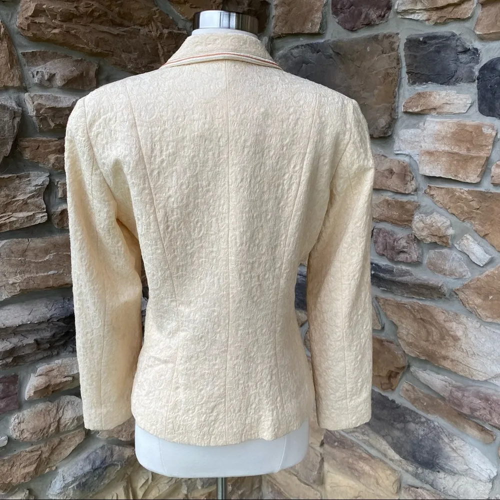 Armand Ventilo Wool & Silk Blend Blazer Orange Size 8 - Image 9