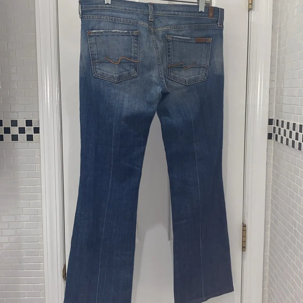 7 for All Mankind vintage boot cut denim. Distressed pockets. EUC. Size 30. - Image 2