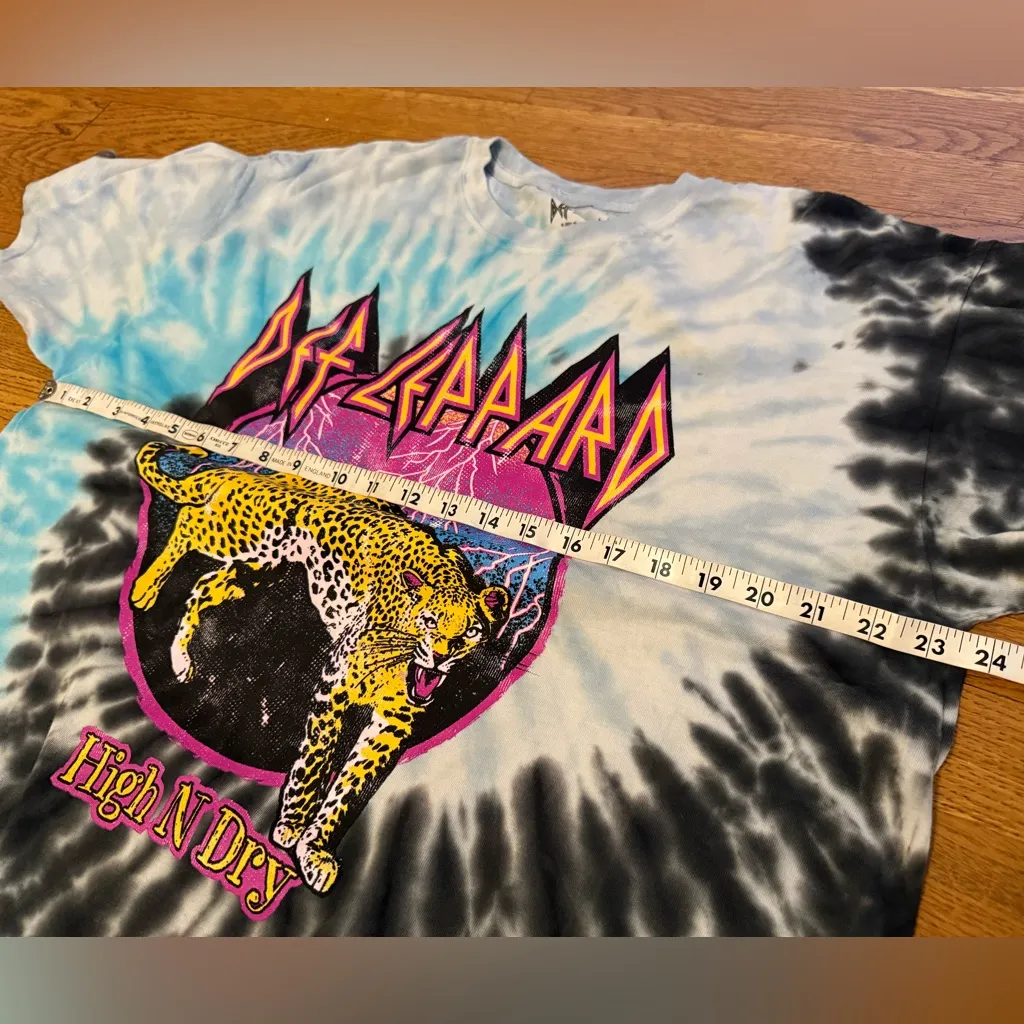 NWOT Def Leppard High N Dry Tie Dye metal rock Official T-Shirt dress size XL - Image 11