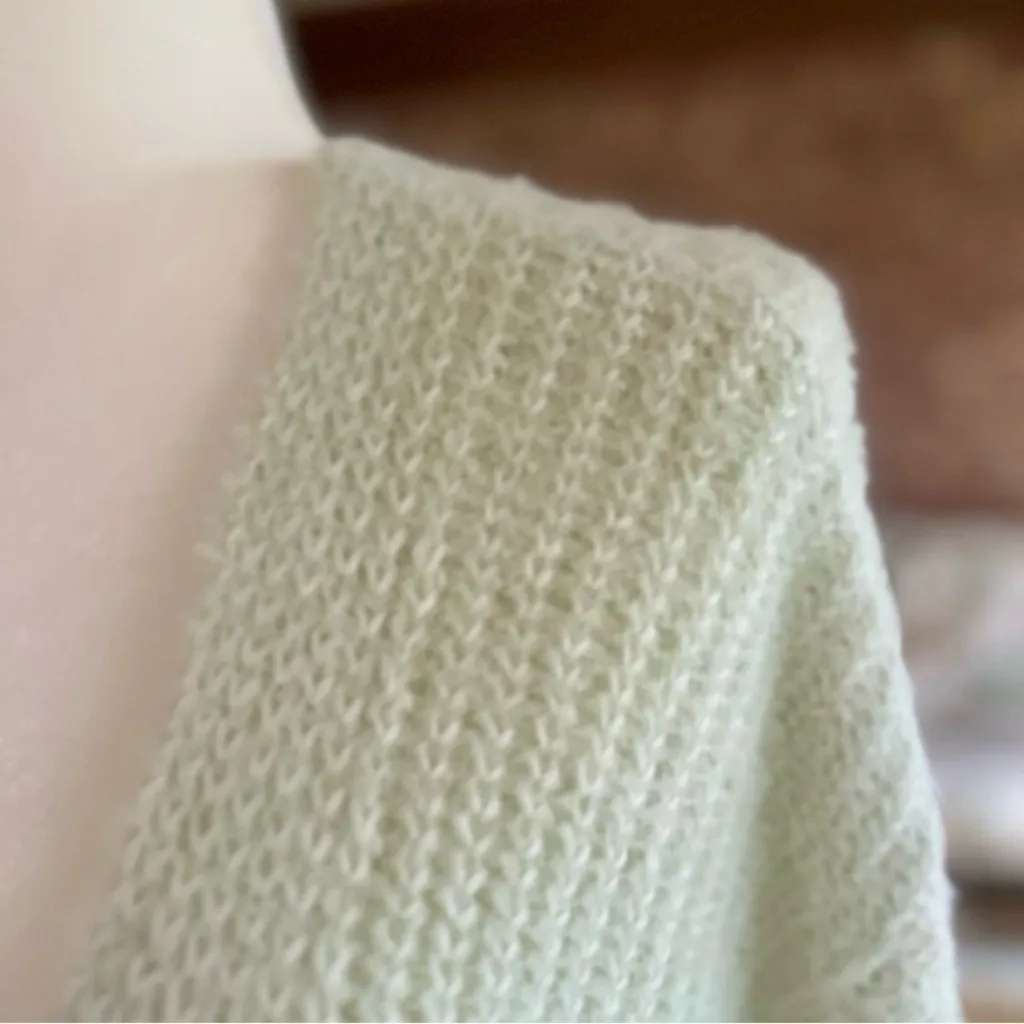 NWT Urban Outfitters Sweater Faux Wrap Fuzzy Oversized XS Green Crossover - Image 6