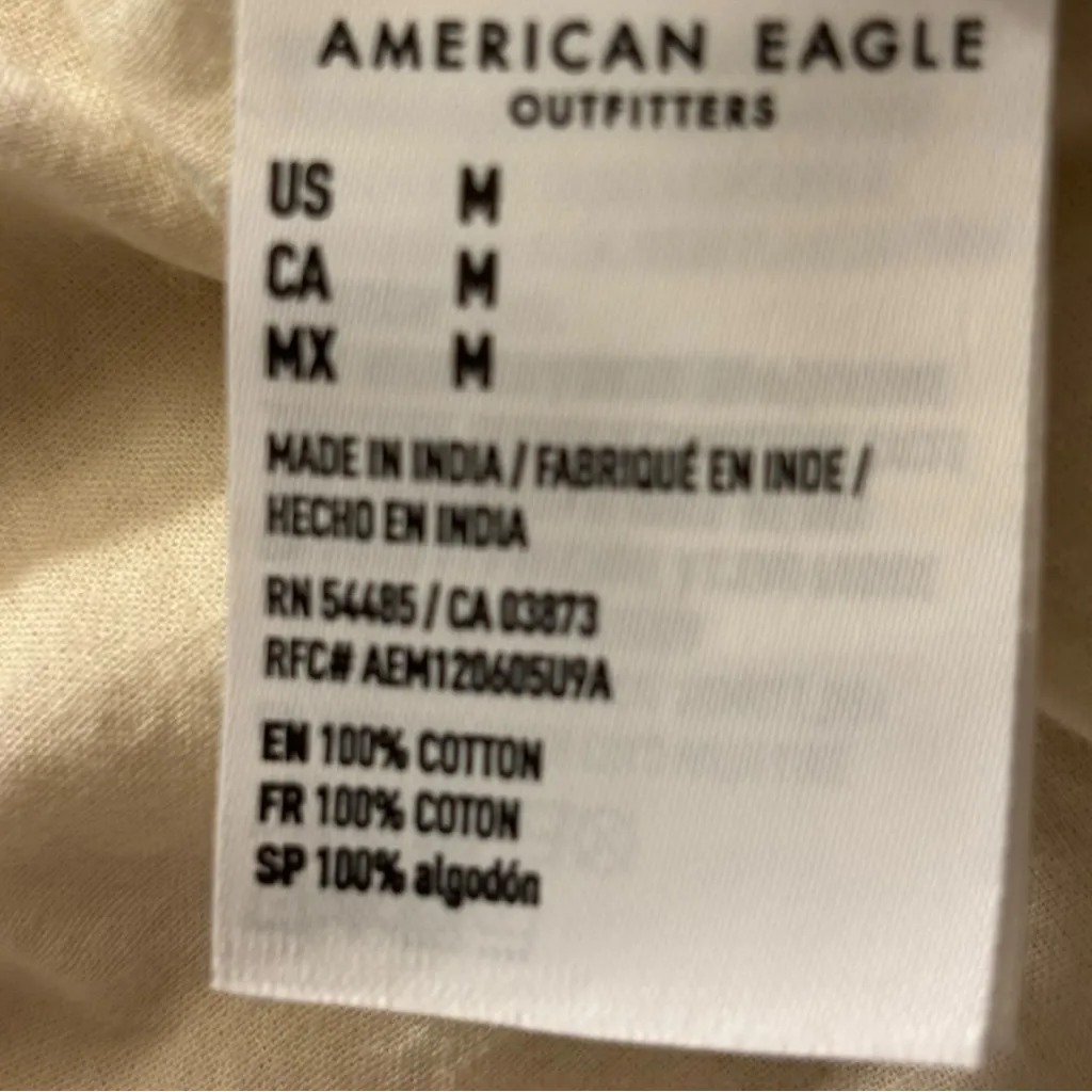 American Eagle  Denim Ruffle Mini Skirt Cream Size Medium - Image 5