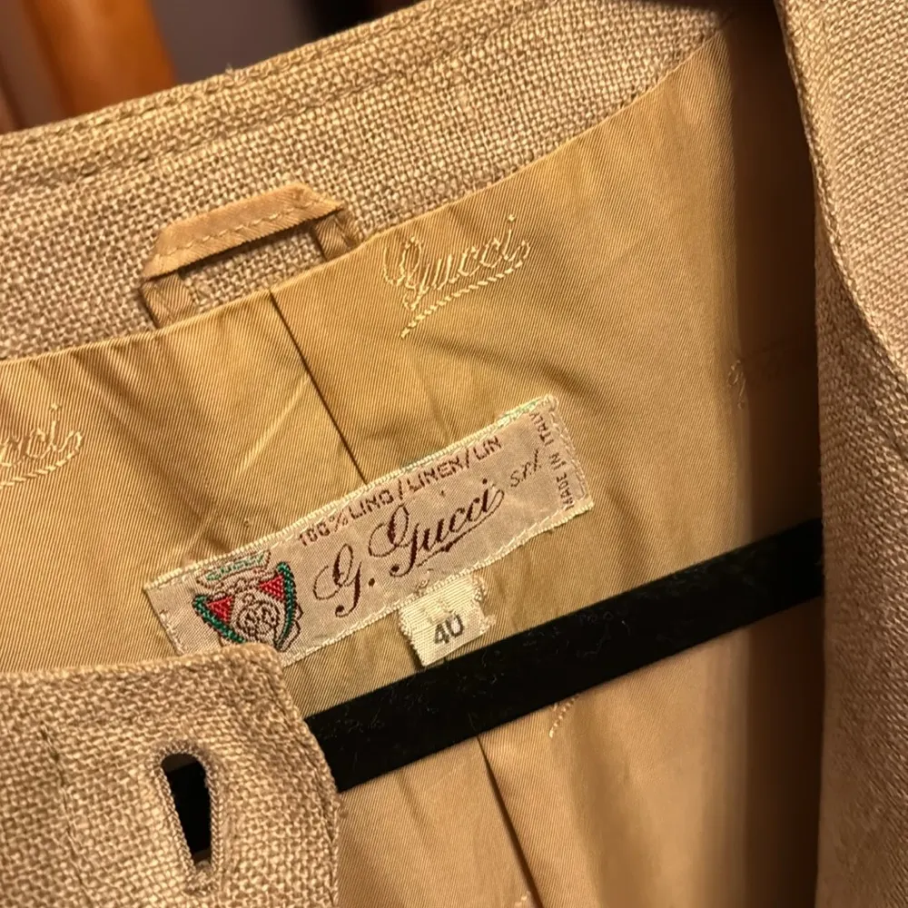 Gucci vintage blazer linen lined button down pockets size 40 large 10 - Image 5