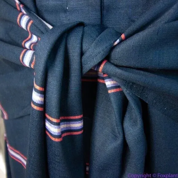 Hutch navy blue stripes shirt dress collar,‎ women size XL - Image 6