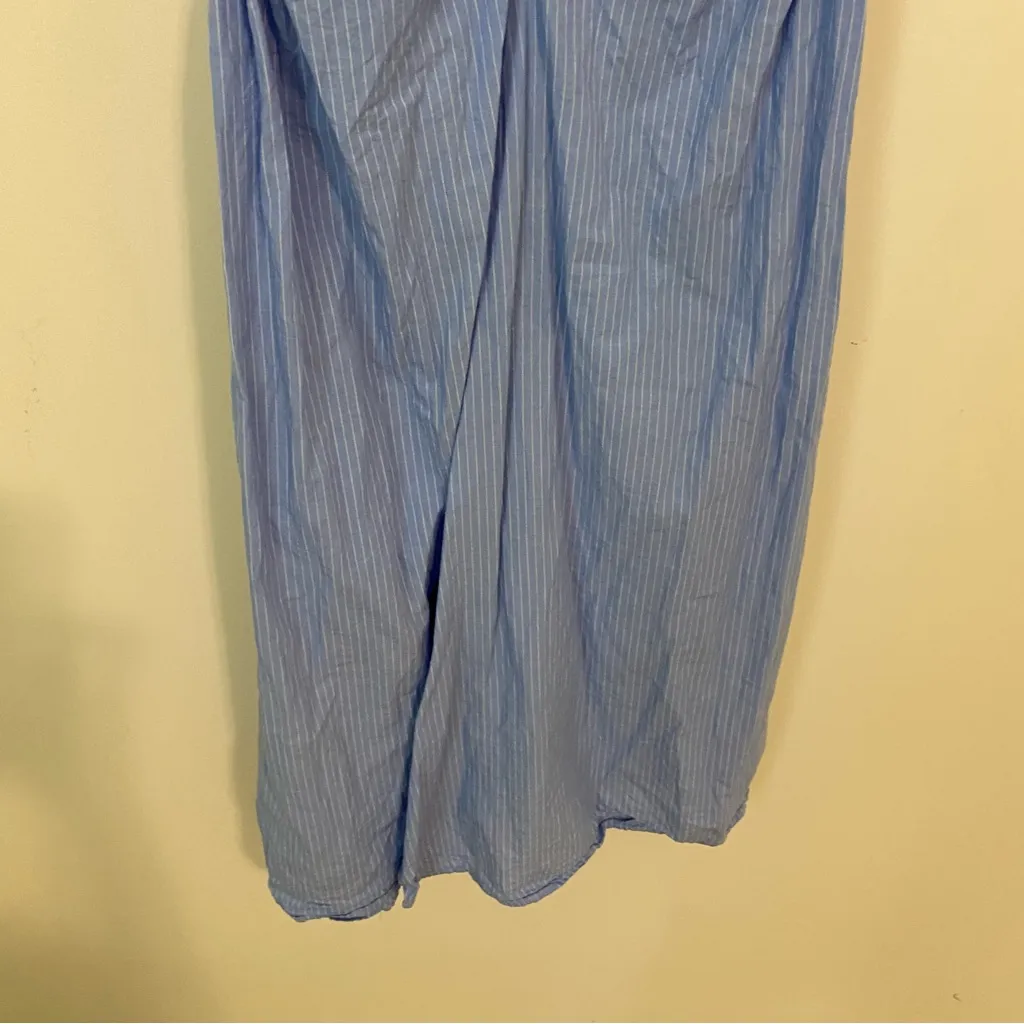 Bardot Light Blue and White Pinstripe Cotton Midi Dress size 8 - Image 12