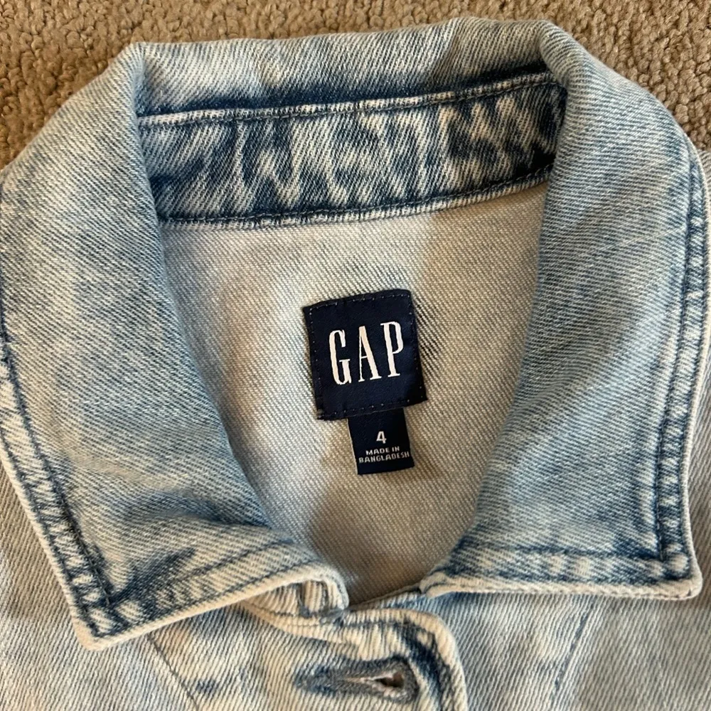 GAP Blue Denim One Piece Romper with Belted Waist - Image 3