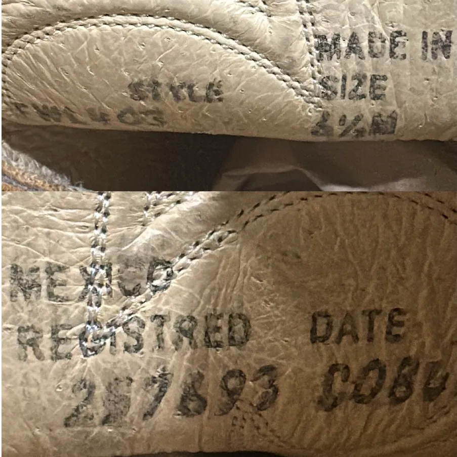 VTG Zecuda Dan Post Tan Leather Cowboy Boots Western Cowgirl Boho Hippie 6.5-7 - Image 9