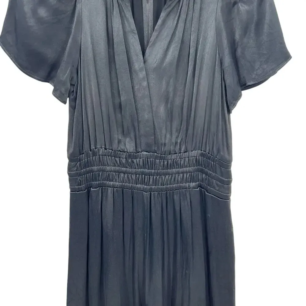 Anthropologie The Somerset Jumpsuit Black‎ Satin Wide Leg Short Sleeve Black XS - Image 5