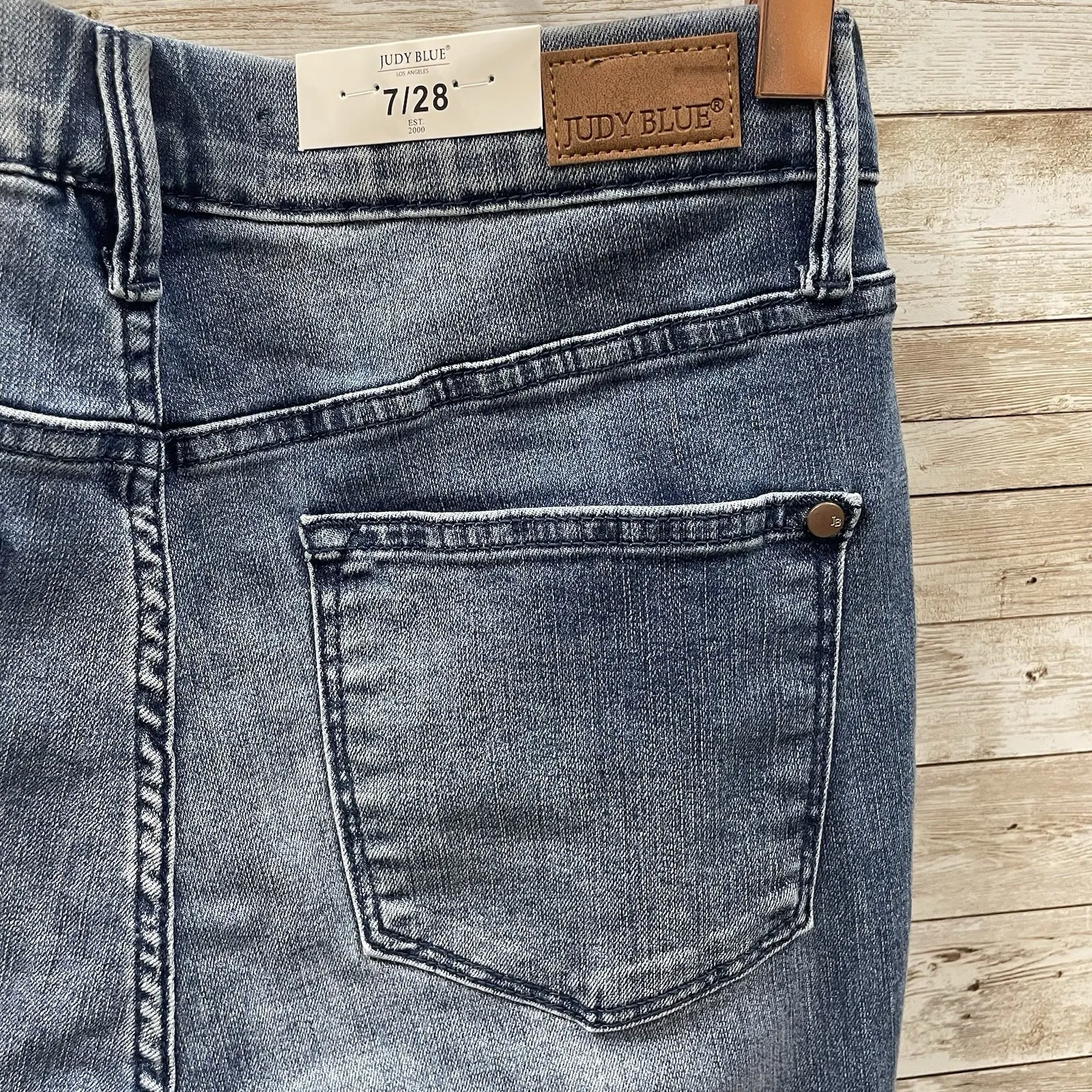 Judy Blue Womens 7/28 Jeans High‎ Rise Denim Pull On Capri Skinny Fit High Waist - Image 13