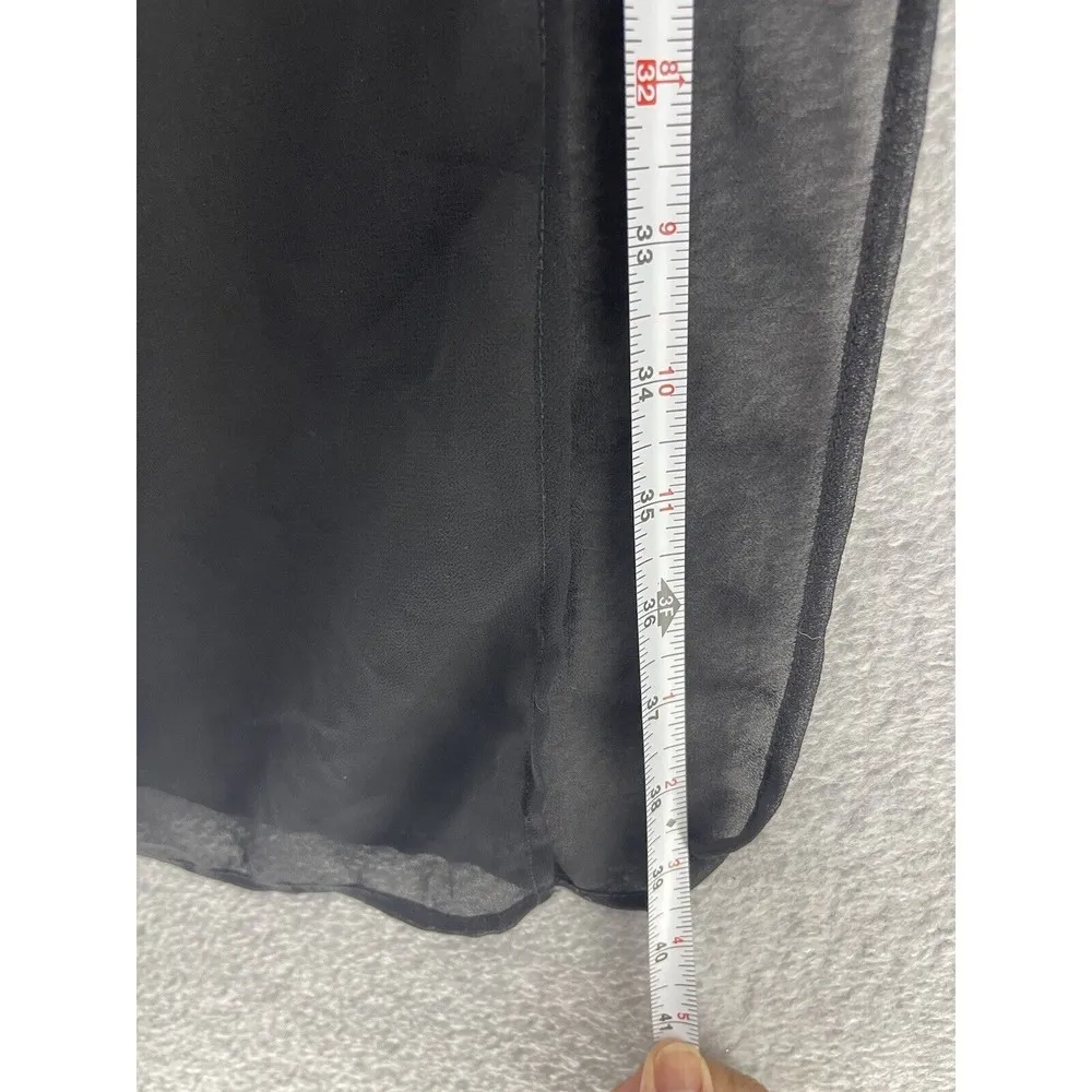 Nasty Gal Women's Wrap Beach Sarong Skirt Solid Black Mesh Long Size 4 - Image 8