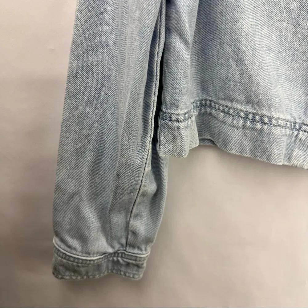 Bella Dahl Cropped Light Wash Denim Jacket Cotton Tencel Utility Western - Image 8