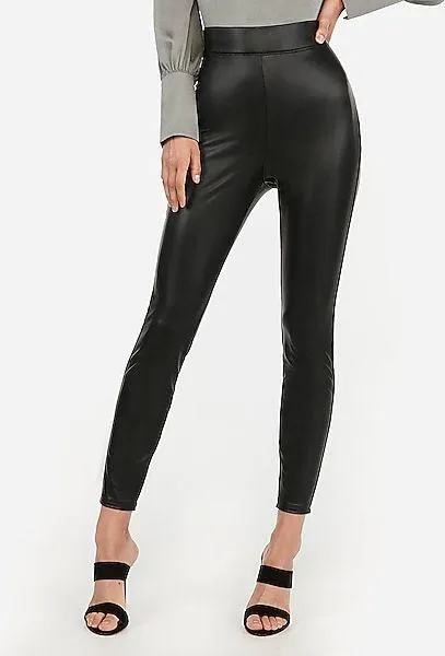 NWOT Express High Waisted Faux Leather Leggings in Black Size S - Image 10
