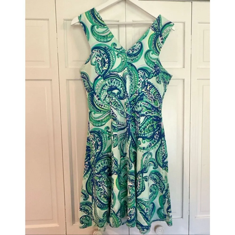 Lilly Pulitzer Dahlia paisley knit fit and flare dress M - Image 4