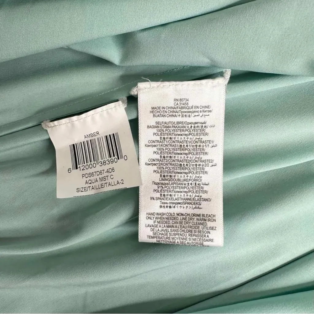 BCBGMAXAZRIA NWT Amber Aqua Floral Print Strapless Cocktail Dress Size 2 - Image 6