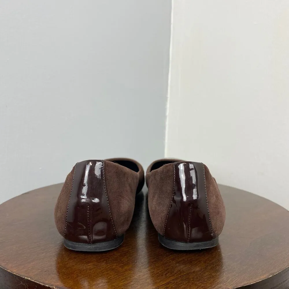 Hugo Boss Brown Suede & Patent Leather Cap Toe Flats - 8.5 - Image 4