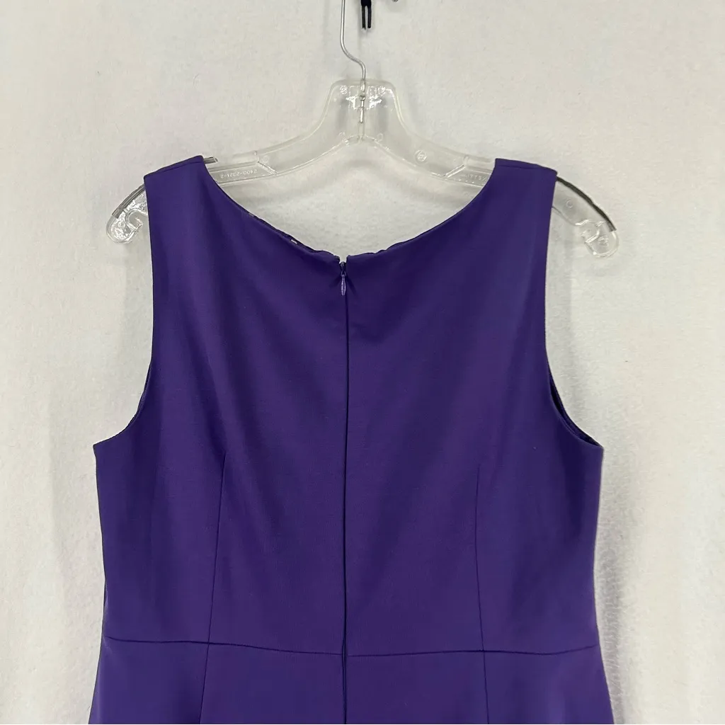 Elie Tahari Sleeveless Midi V Neck Dress Cocktail Womens Large Purple - Image 8
