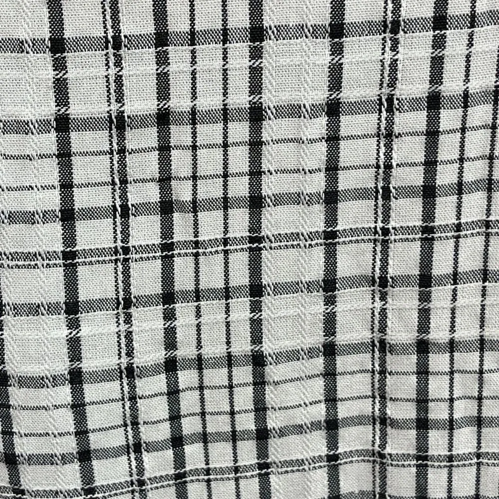 Everly Black White Plaid Short Romper Side Tie Crossed V-Neck Size S Small - Image 4