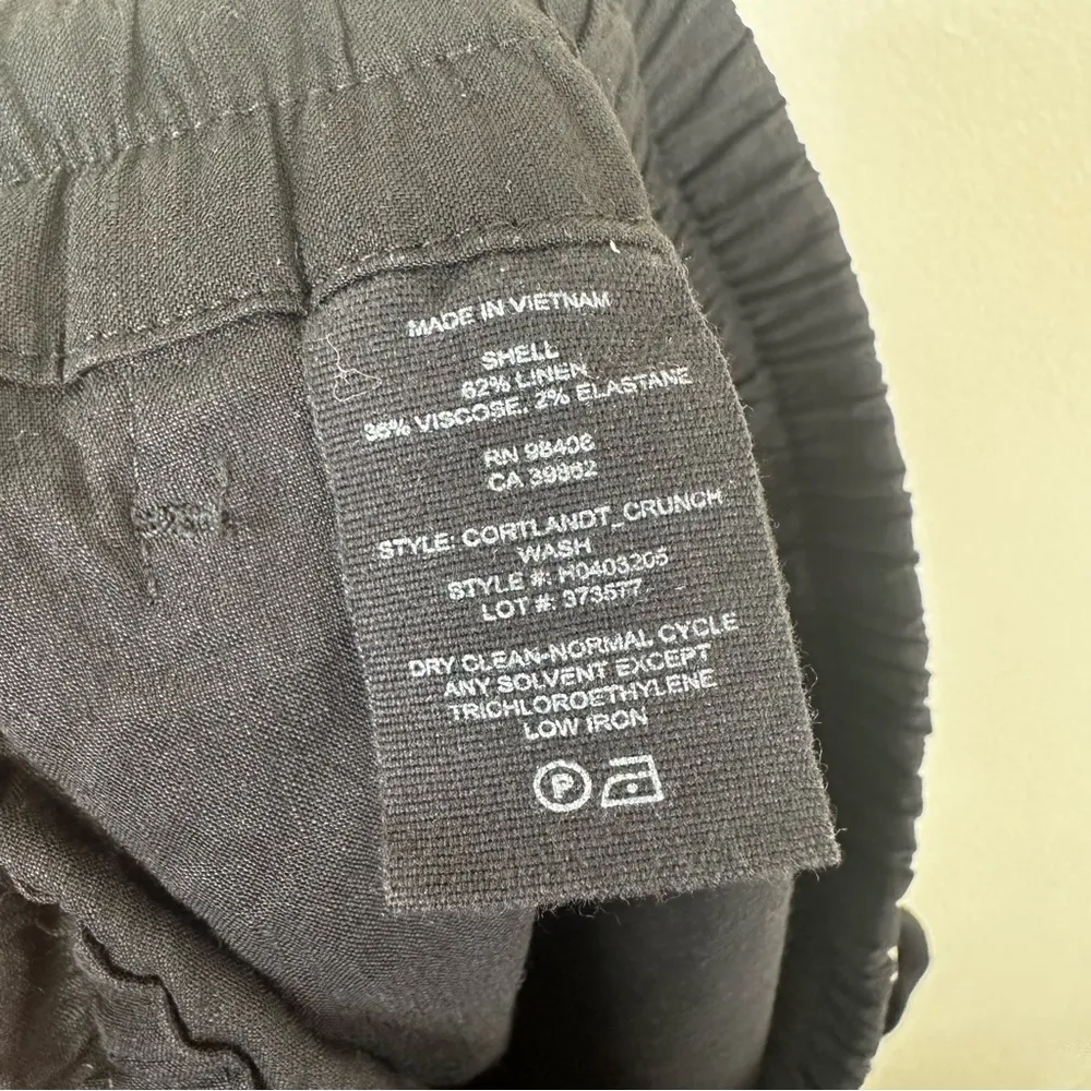 Theory Cortland Joggers Womens 12 Black Linen Casual Minimalist Pull On Pants - Image 9