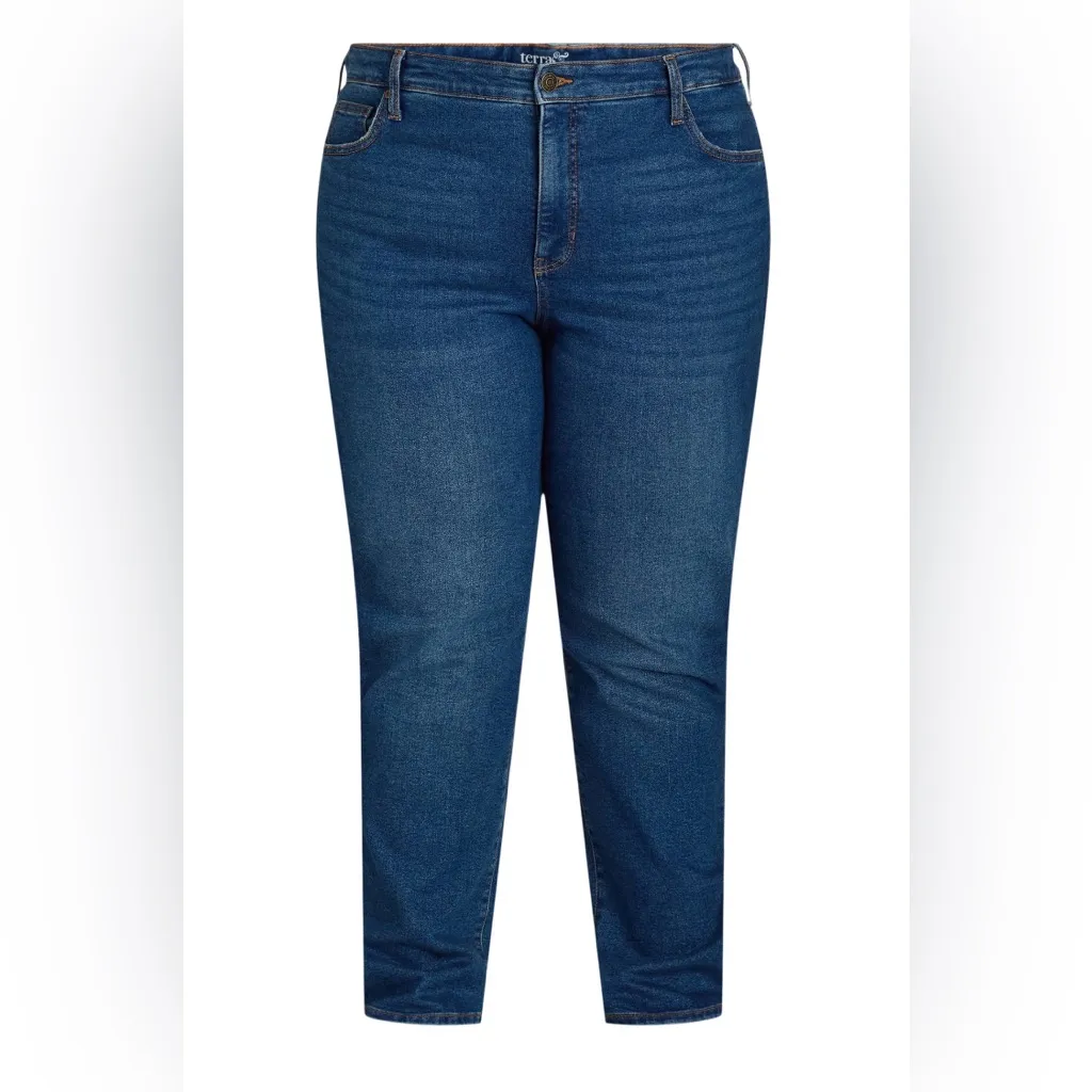 TERRA & SKY Womens Jeans Size 26W Petite High Rise Straight Leg Med Wash New - Image 3