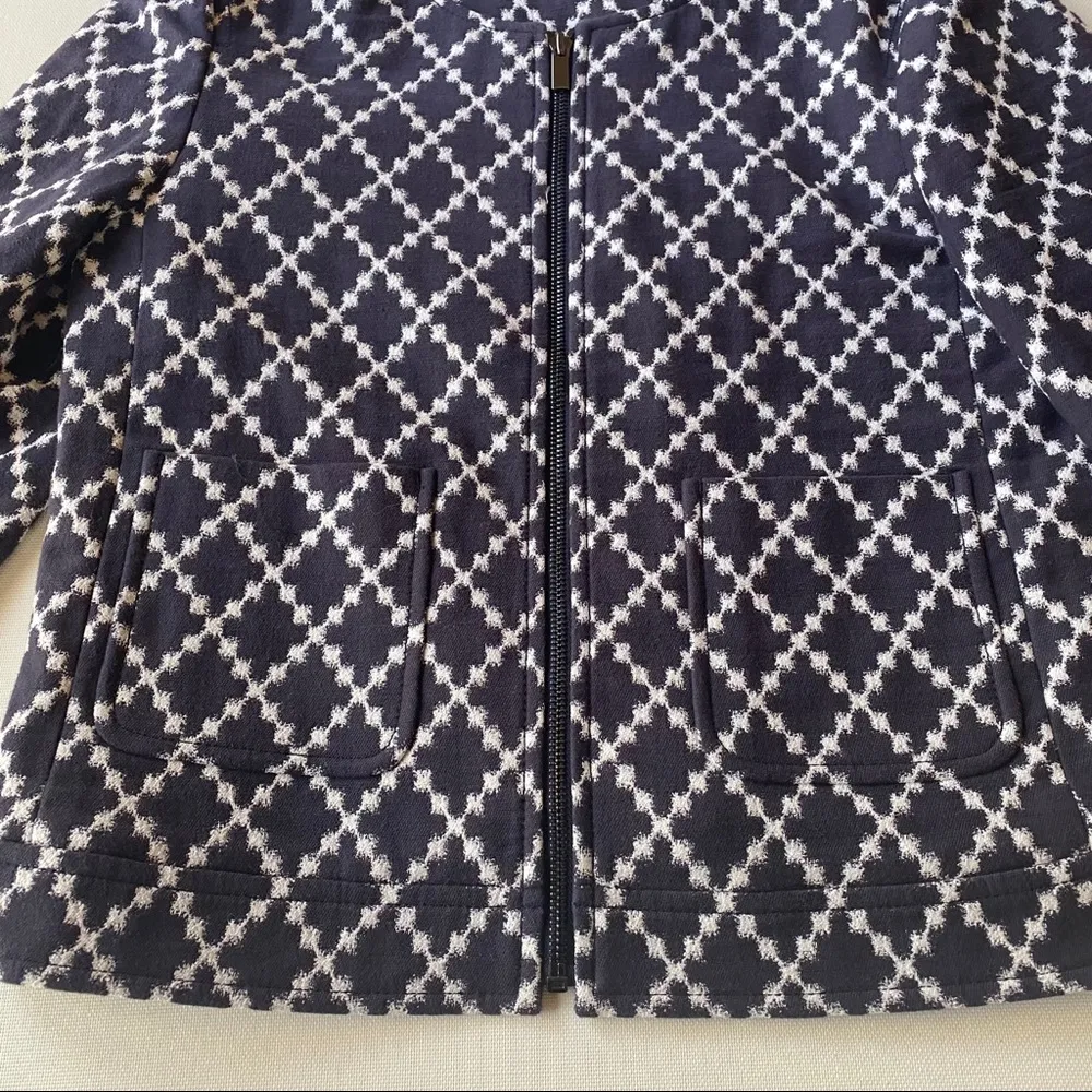 Ann Taylor  Diamond Geo Print Zip Up Blazer - Image 4