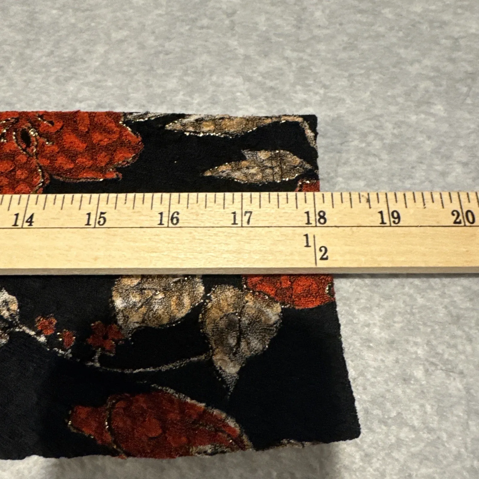 Vintage Notations Top Womens XL Black Red Flower Whimsigoth Vamp Fall Textured - Image 12