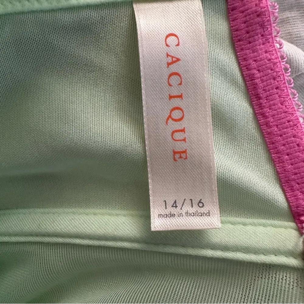 Lane Bryant Cacique Green Bustier Pink Floral Size 14 / 16 - Image 8