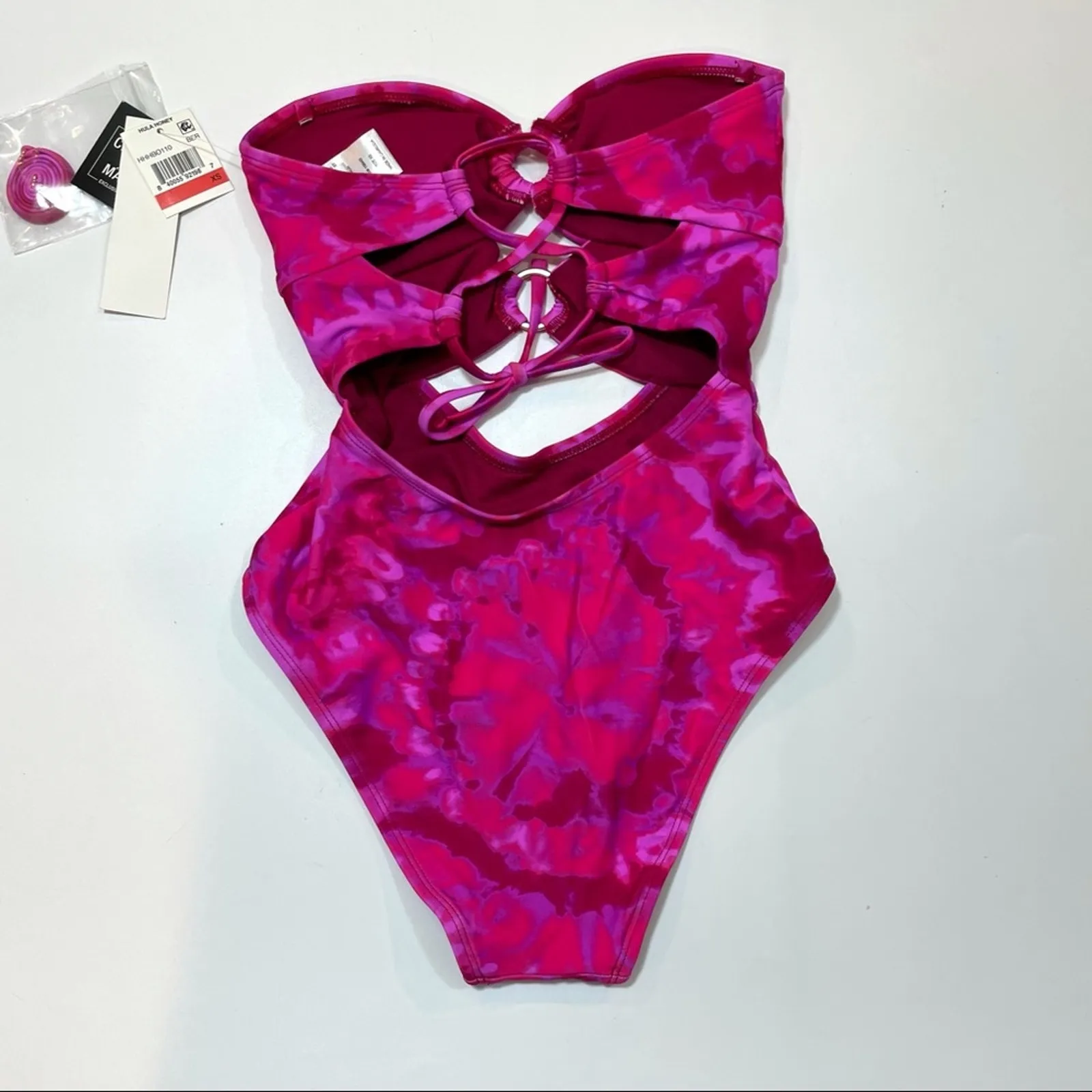 Hula Honey Pink TIE-DYE Cut-Out One-Piece Swimsuit - Image 5