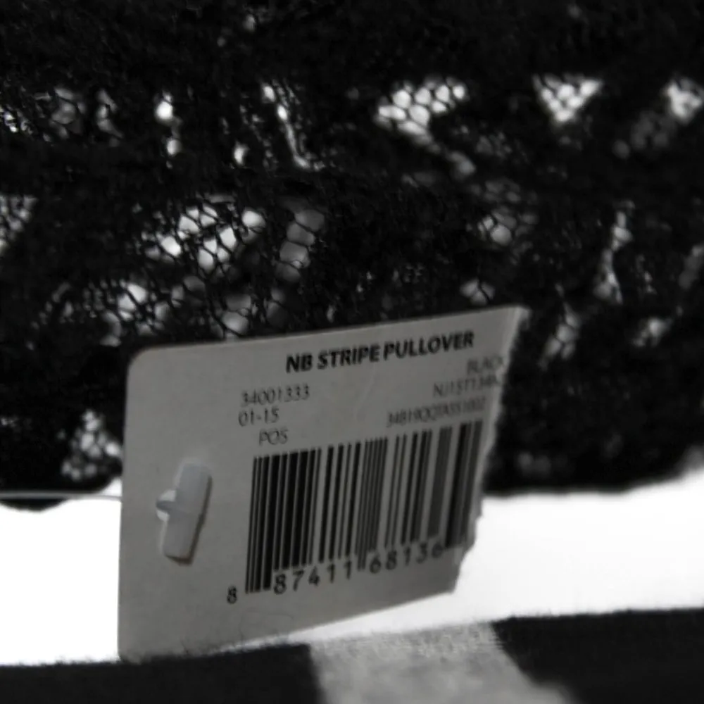 NWT Long Sleeve Black Light Gray Stripe Long Sleeve with Lace Detailing - Image 4