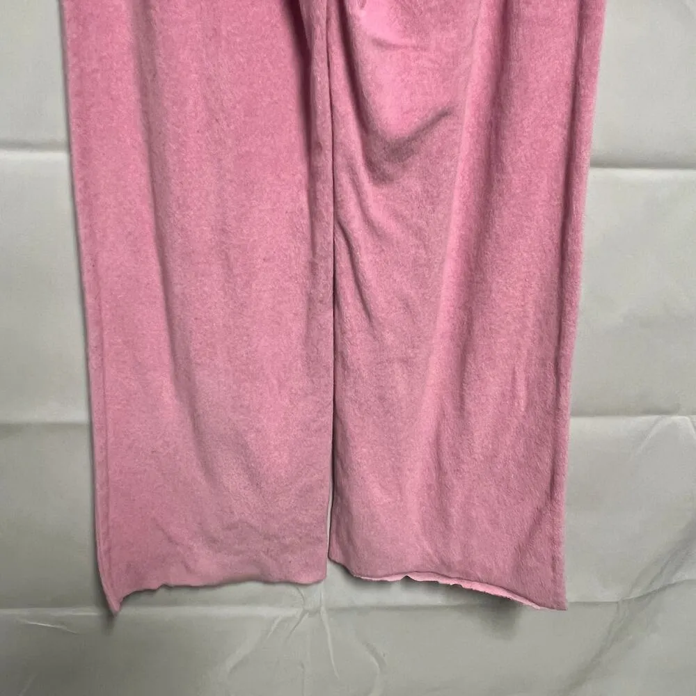 I.AM.GAIA Terry Pants Womens XS 100% Cotton High Waist Wide Leg Gilry Romantic Pink - Image 9