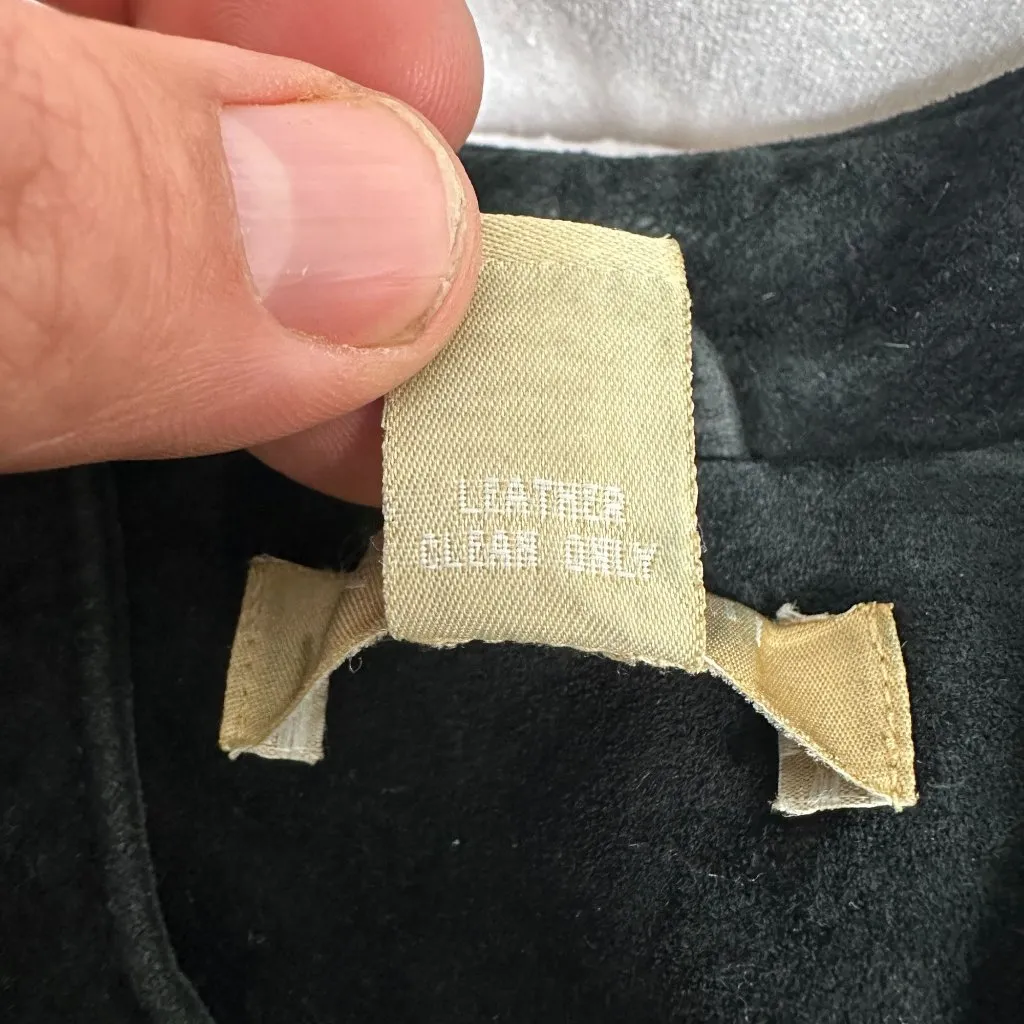 Kate Hill Black Suede Leather Jacket Womens Plus Size 16W Zip Front Fully Lined - Image 5