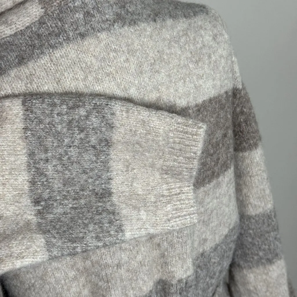Jenni Kayne Belted Sweater Alpaca Blend Cardigan Womens XL Striped Longline - Image 10