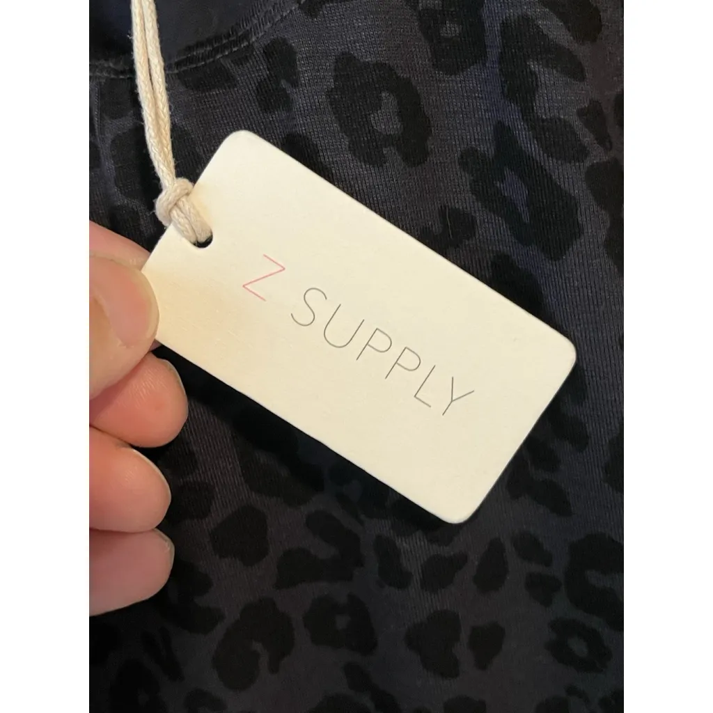 Z Supply Body Suit Womens L 12-14 Purple Black Leopard Print Short Sleeve NWT - Image 8