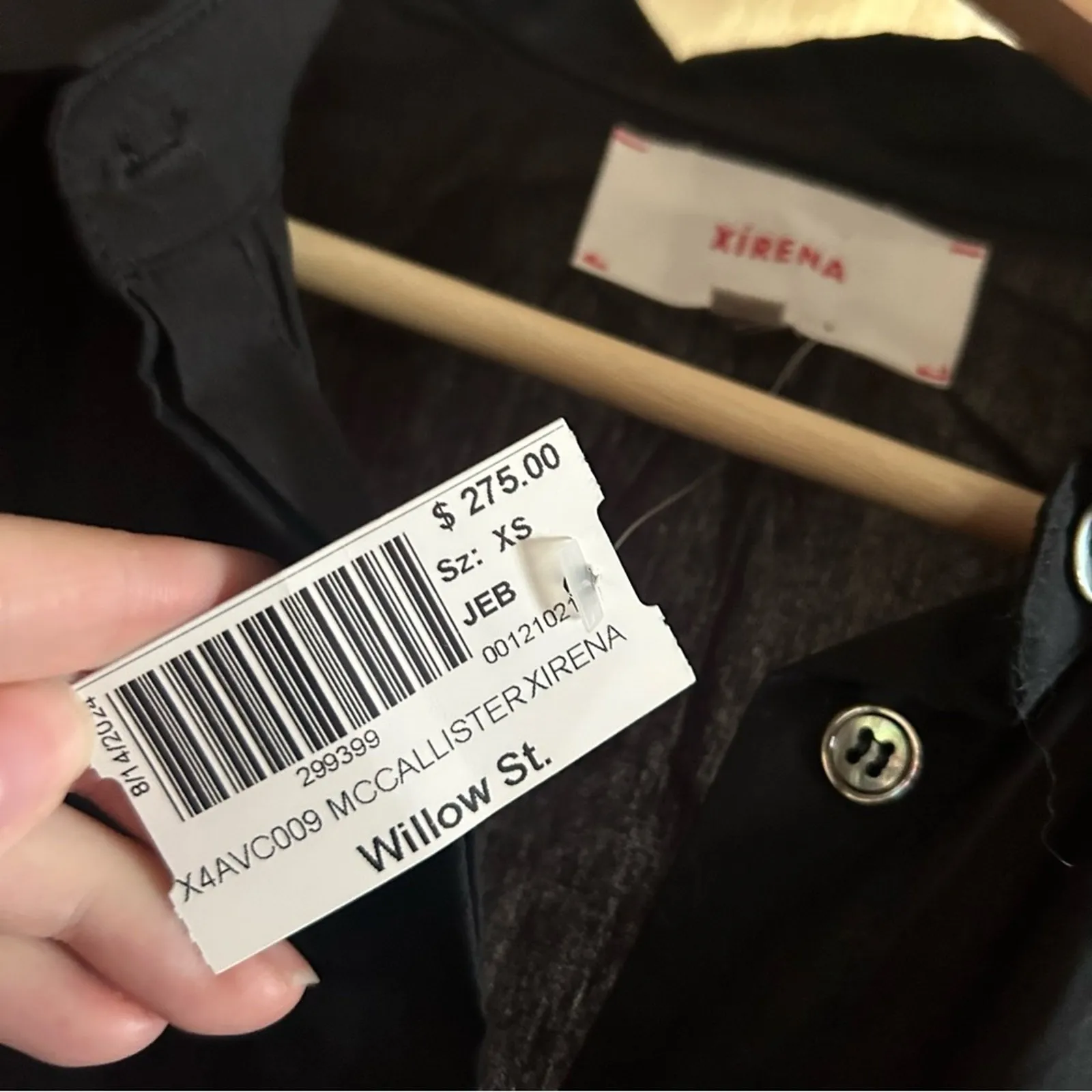 Xirena McCallister Poplin Cotton Wrap Midi Dress Whimsigoth Minimalist Black NEW Size XS - Image 7