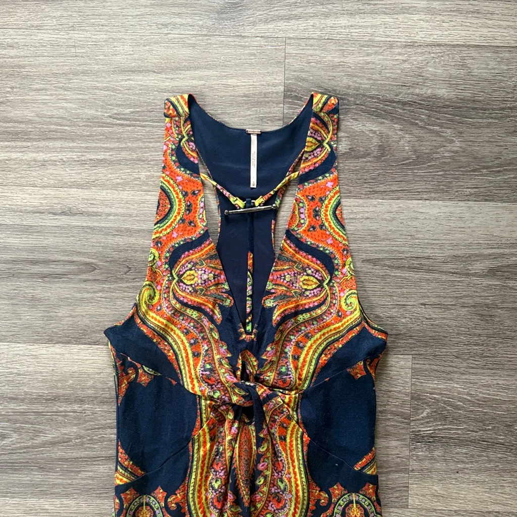 Free People Vibrant Patterned Maxi Dress - Orange and Yellow - Image 5