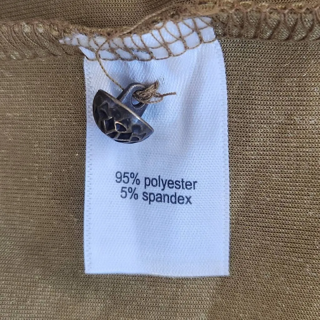 Maurices Dark Gold Crushed Velvet Top with Puffy Sleeves Size Large - Image 7