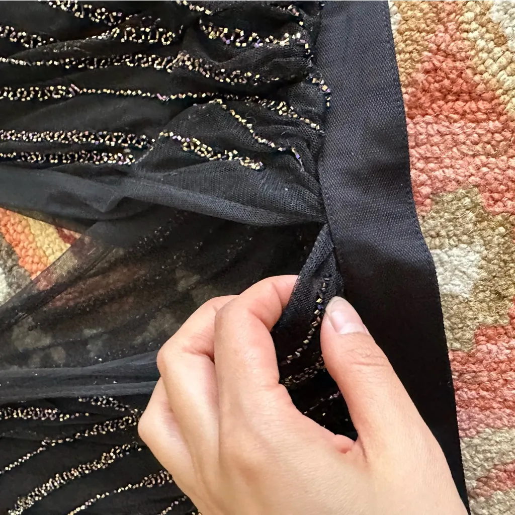 ASOS embellished mesh top. cropped blouse top black - Image 4