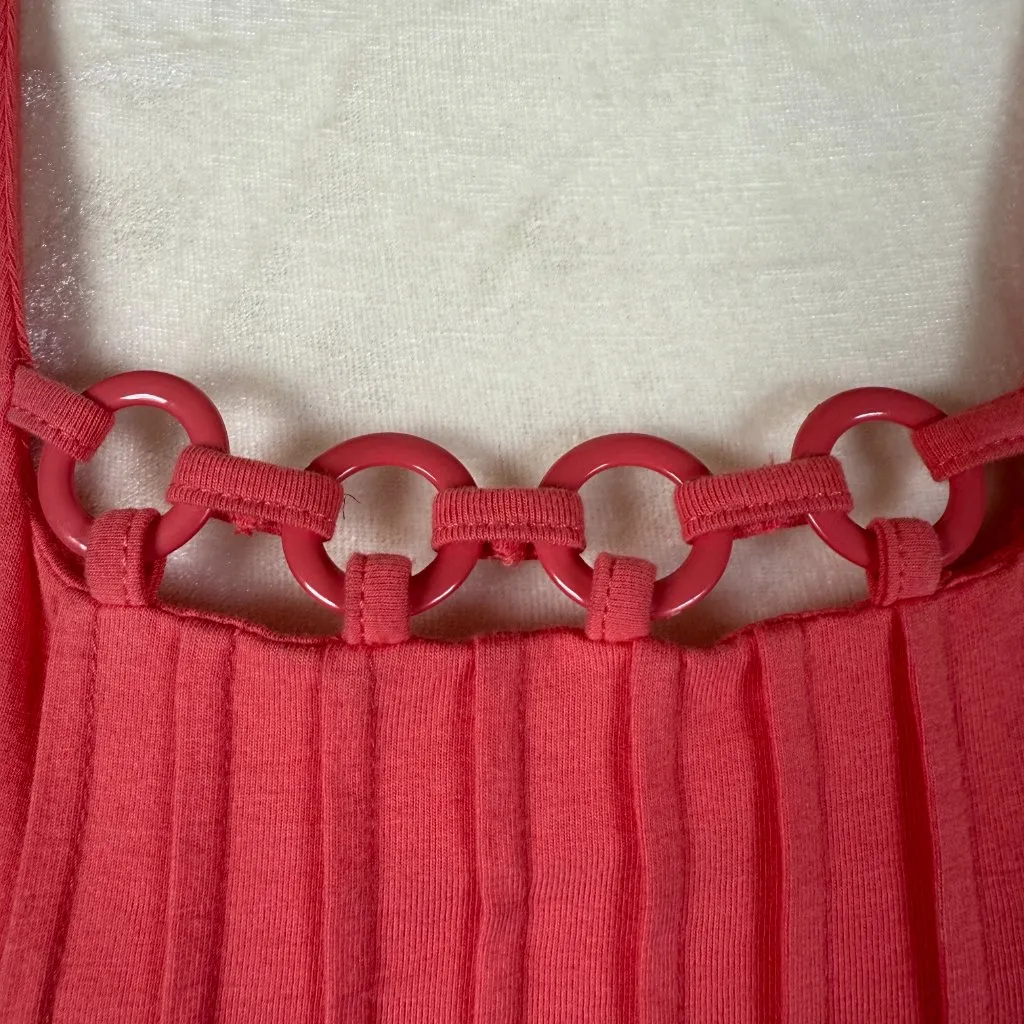 R.Q.T Petite women's peach sleeveless pleated stretchy tank top Size no size - Image 6