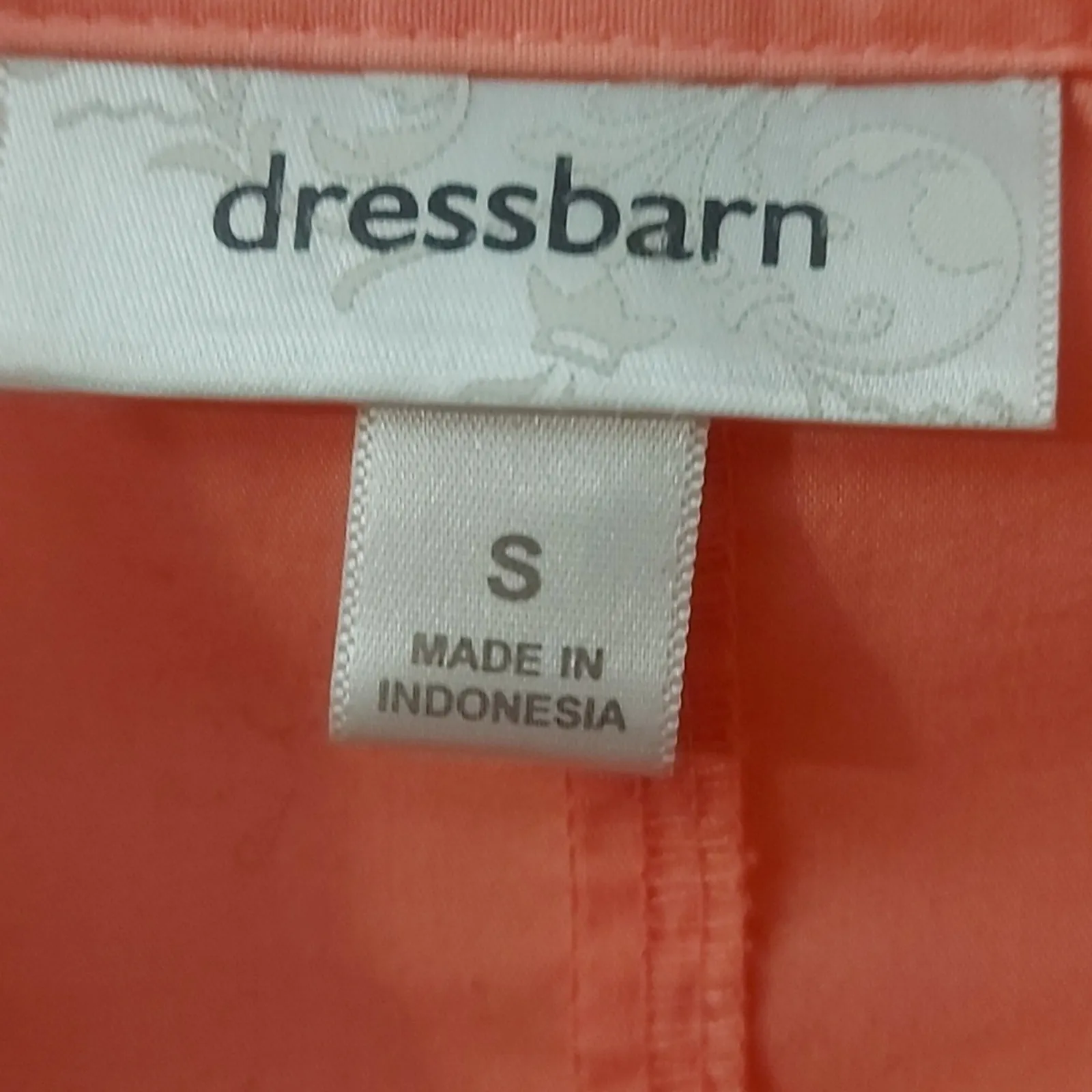 Dress Barn Pleated Front V-Neck Button Down Blouse S Peach Dopamine Classic Twee - Image 7