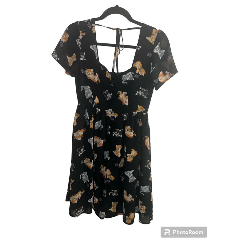 ✨Dangerfield 90's Style Kitten Sheer Sz 6 Dress Black✨ Black - Image 7