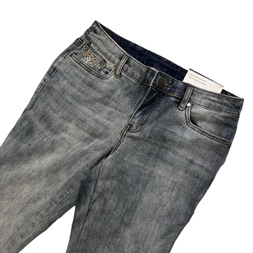 NWT, Christopher Banks Modern Fit Embroidery Detail Ankle Jeans, Sz 4 - Image 7