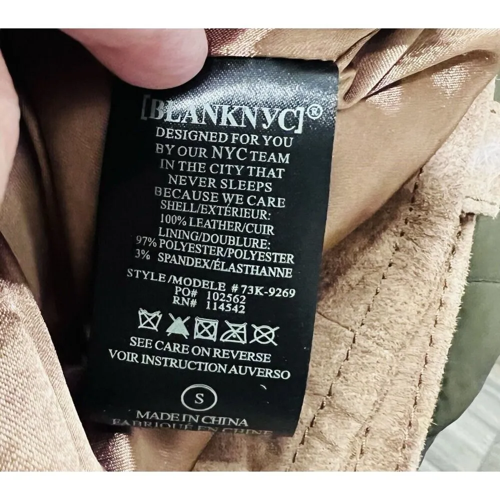 BLANK NYC Moto Jacket Suede Leather Light Brown Coffee Bean NEW W/ Tags Size S - Image 11