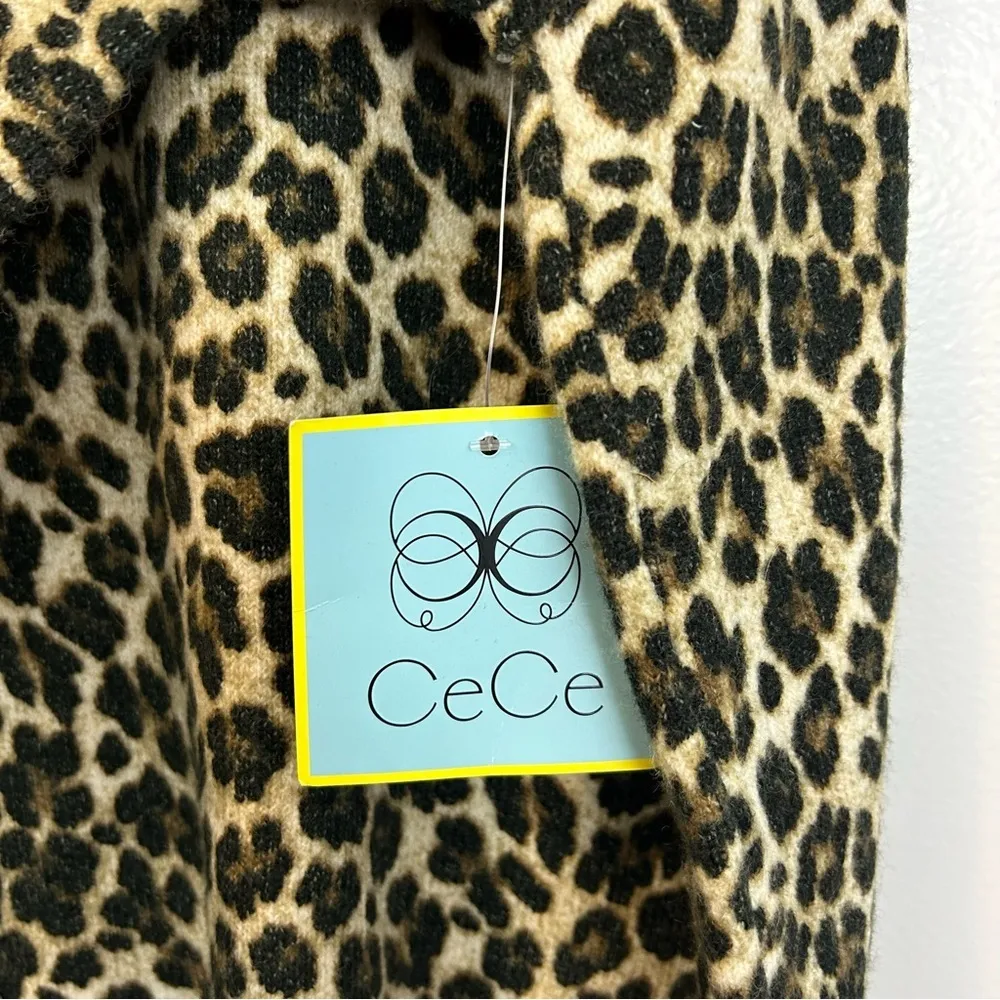 NWT CeCe Leopard Animal Print Pullover Crewneck Sweater Size Small - Image 5