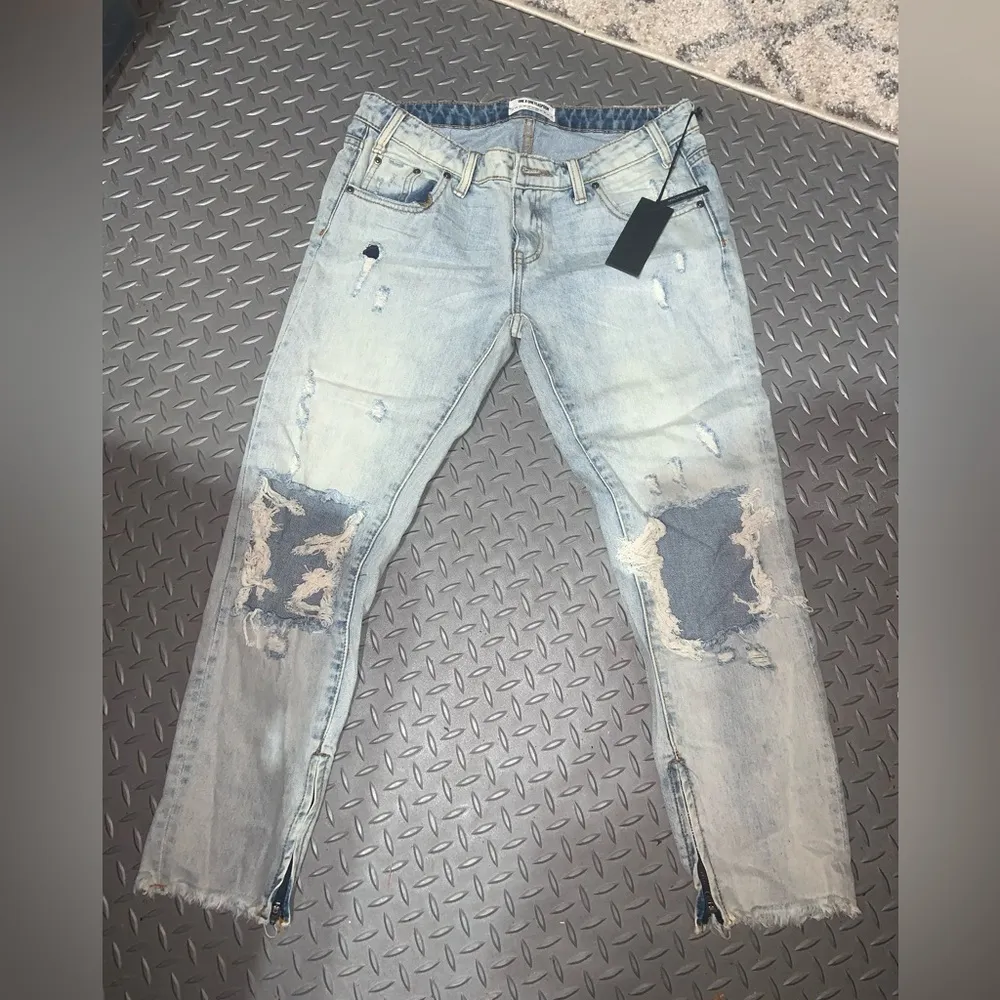 Blu heart free birds one teaspoon NWT jeans denim boyfriend designer casual fall - Image 4