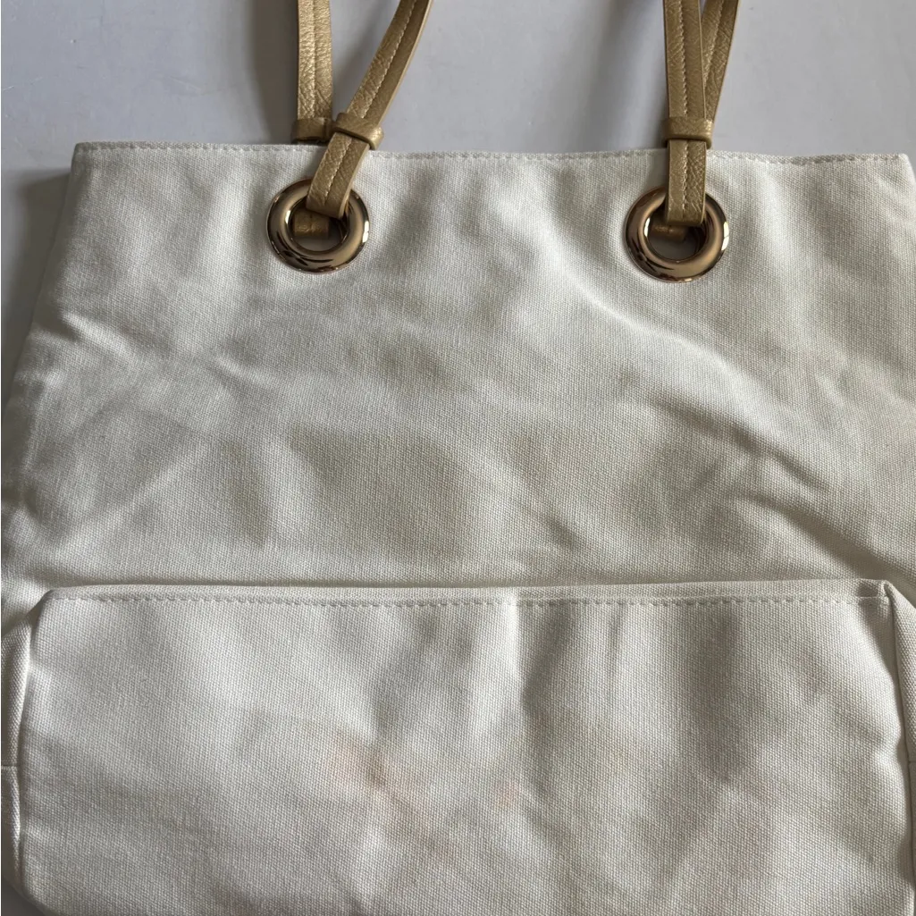 SIGNATURE DESIGN BRAND..GOLD PINEAPPLE FAUX LEATHER DESIGN TOTE BAG Tan - Image 10