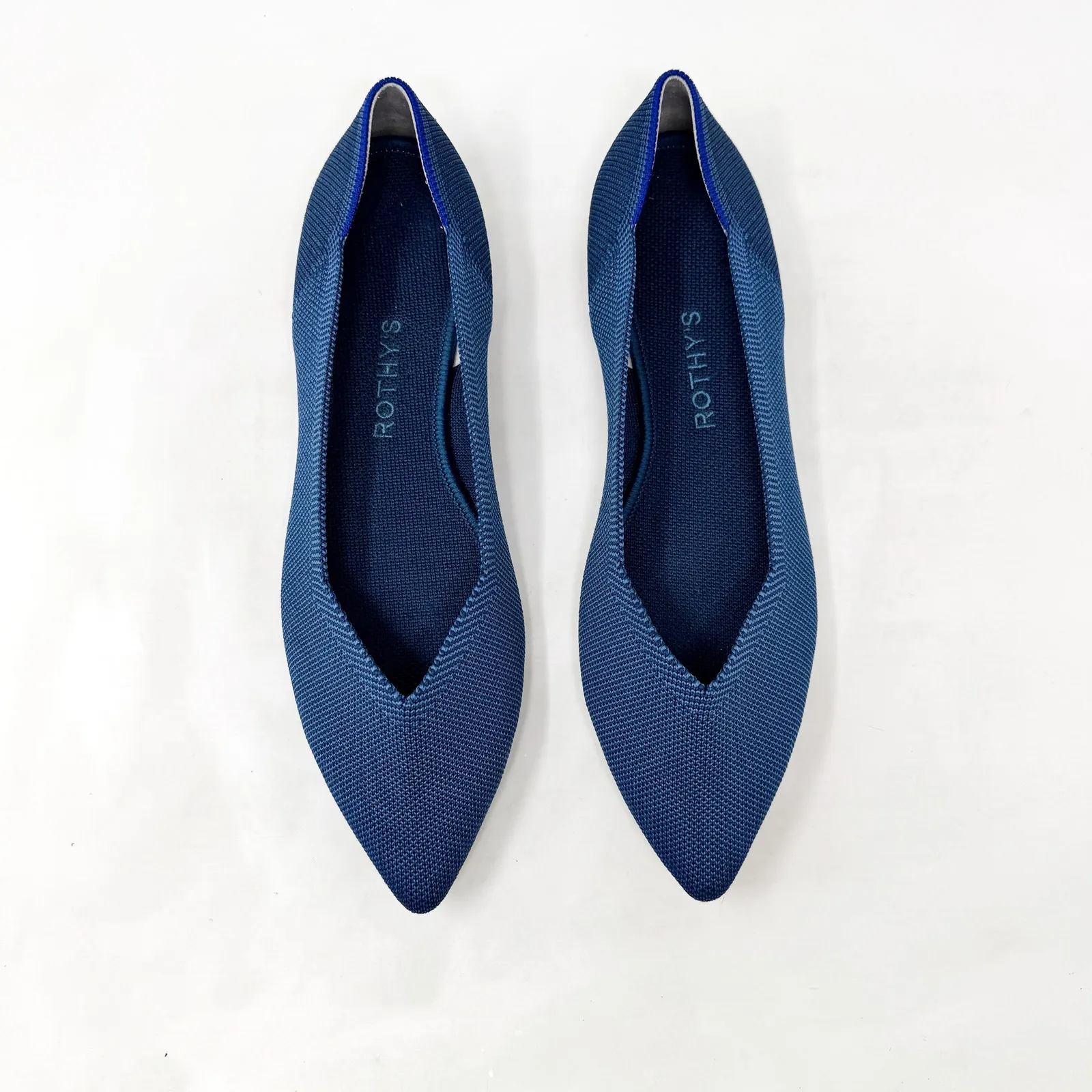 [Rothy’s] The Point Deep Ocean Blue Slip On Washable Ballet Flats Like New 10.5 - Image 9