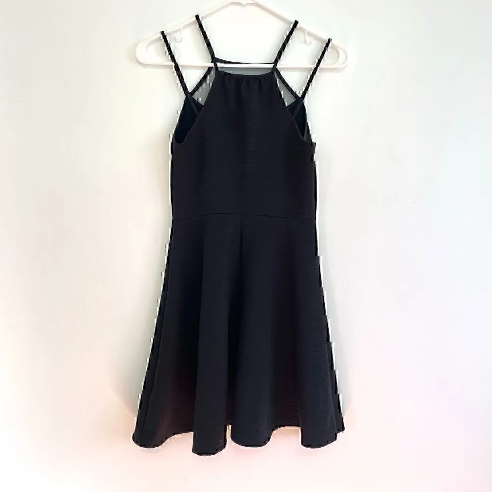 SPARKLE FADE URBAN OUTFITTERS UO Mesh Panel High Neck Skater Dress Black Mini S - Image 8