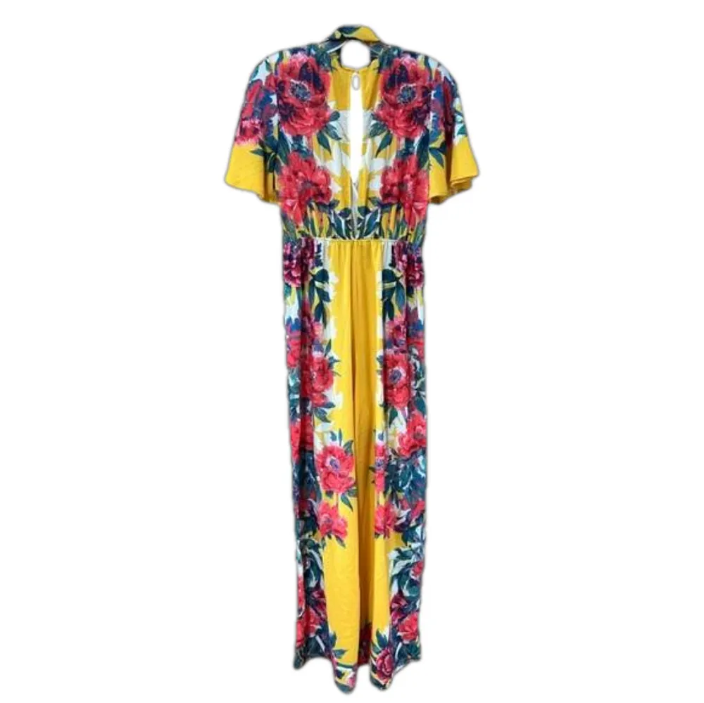 Flying Tomato Yellow Floral Jumpsuit Women's Size Small - Image 2