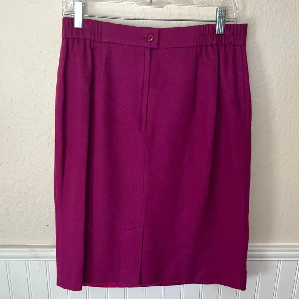 Vintage Merino Wool Skirt Suit Set Jacket and Skirt Size 14 - Image 8