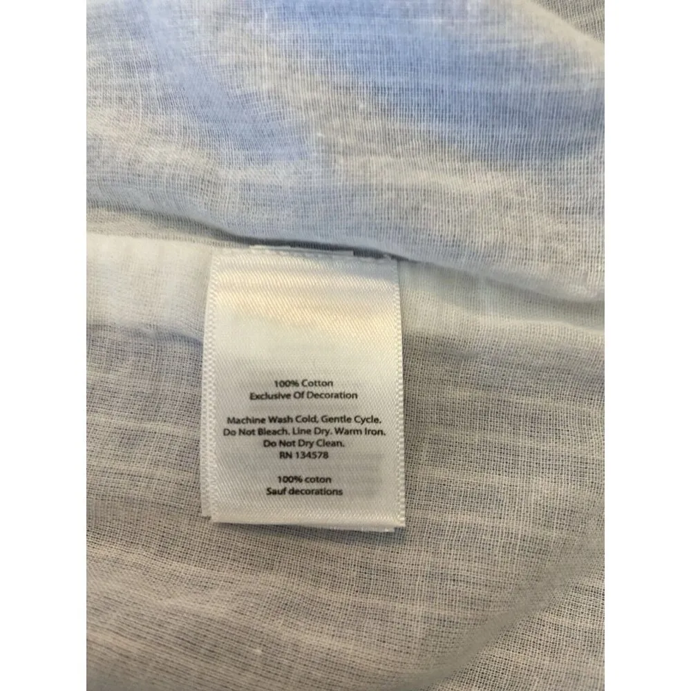 Vineyard Vines Yarn Dye Stripe‎ Embroidered Shift Dress Size XS Blue Sleeveless - Image 10