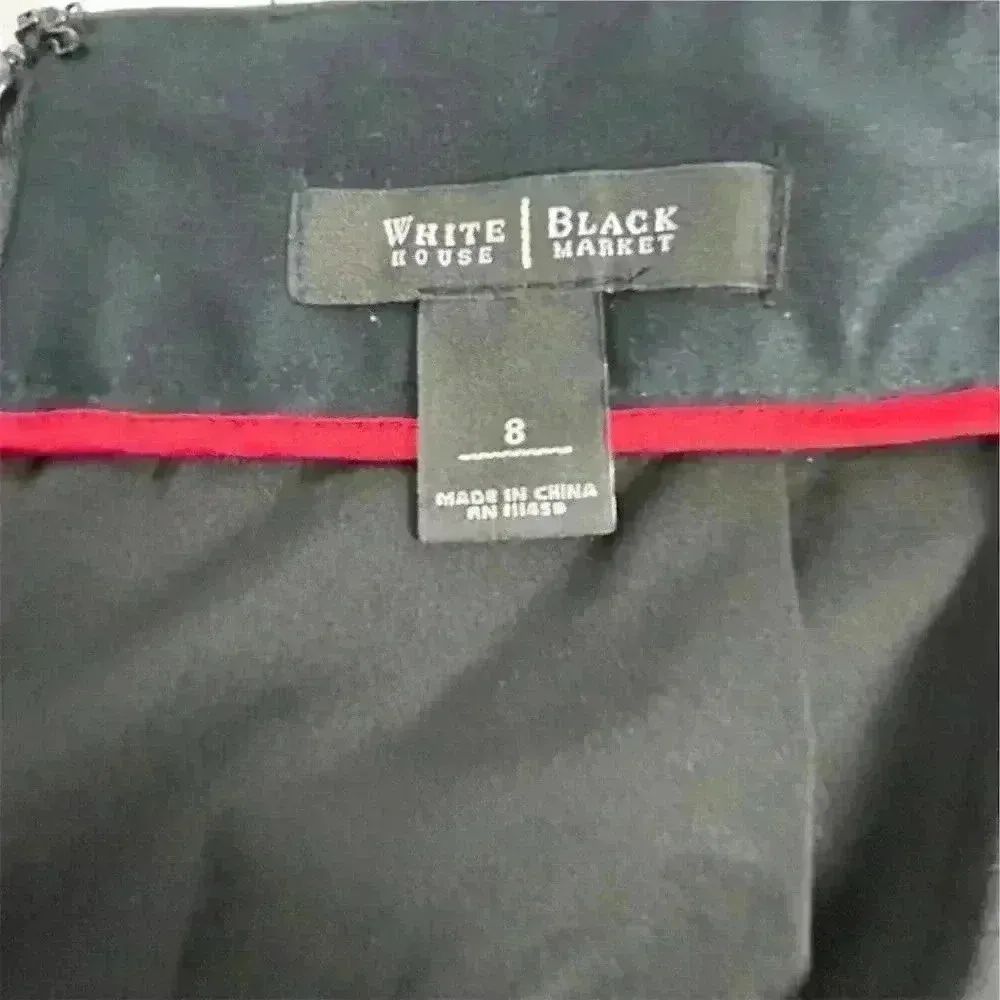 White House Black Market Women's Polka Dot Ruffle Pencil Skirt Size 8 - Image 7